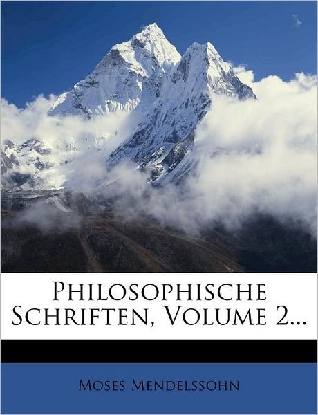 Cover for Mendelssohn · Philosophische Schriften, Z (Book)