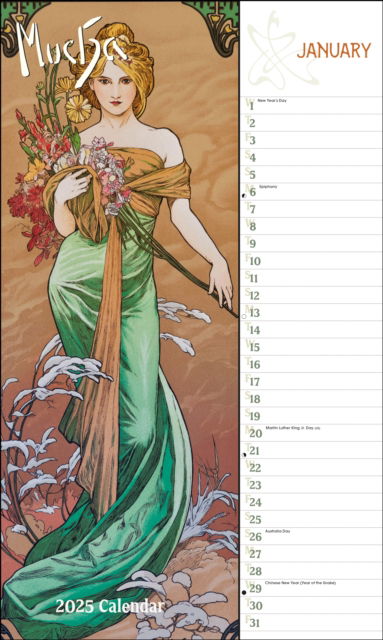 Cover for Gladstone Media · Mucha Deluxe Wall Calendar 2025 (Paperback Book) (2024)