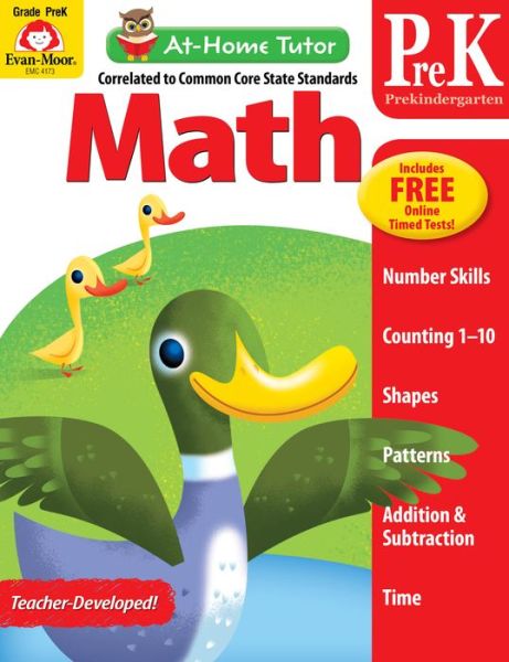 Cover for Evan-Moor Educational Publishers · At Home Tutor Math, Grade Pre-K (Paperback Book) (2014)