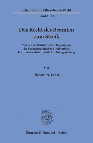 Cover for Lauer · Das Recht des Beamten zum Streik. (Bok) (2017)