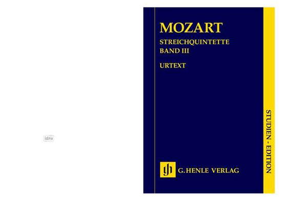 Cover for Mozart · Streichquint.3,Stud.Pt.HN9779 (Book)