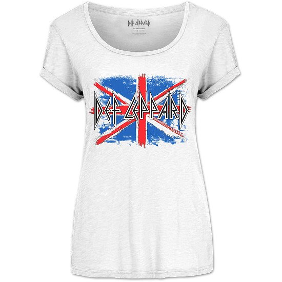 Def Leppard Ladies T-Shirt: Union Jack - Def Leppard - Produtos - Epic Rights - 5056170612791 - 