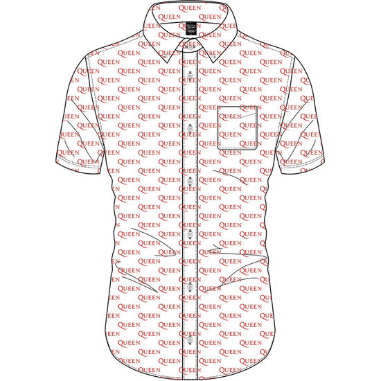 Queen Unisex Casual Shirt: Logo Pattern (All Over Print) - Queen - Merchandise -  - 5056368613791 - 