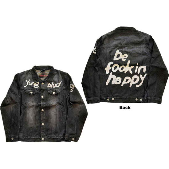 Yungblud Unisex Denim Jacket: Be Fooking Happy (Back & Sleeve Print) - Yungblud - Merchandise -  - 5056561014791 - 