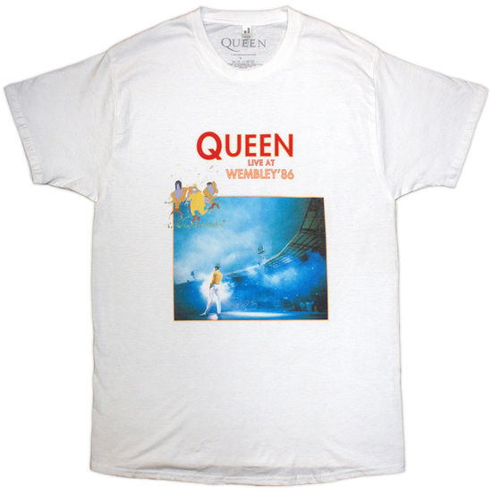 Cover for Queen · Queen Unisex T-Shirt: Wembley '86 (White) (T-shirt) [size S] (2025)