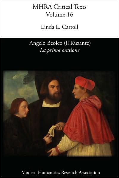 Cover for Linda L Carroll · Angelo Beolco (Il Ruzante), La Prima Oratione (Paperback Book) (2009)