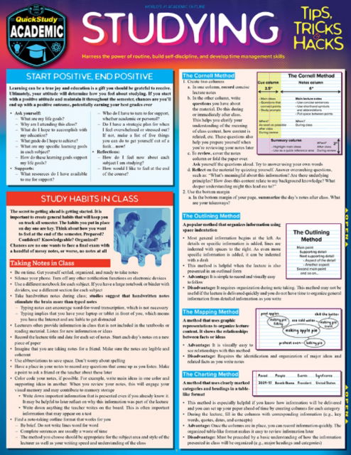Studying Tips, Tricks & Hacks - Inc. BarCharts - Books - Barcharts, Inc - 9781423234791 - May 1, 2017