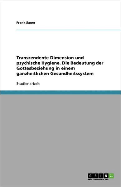 Cover for Sauer · Transzendente Dimension und psych (Book) [German edition] (2013)