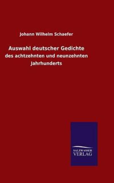 Auswahl deutscher Gedichte - Schaefer - Libros -  - 9783846062791 - 3 de enero de 2016