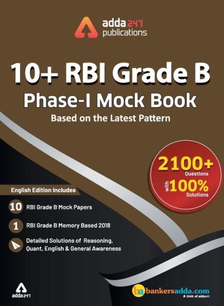 Cover for Adda247 · RBI Grade 'B' Phase I Mock Papers Practice Book (Pocketbok) (2019)