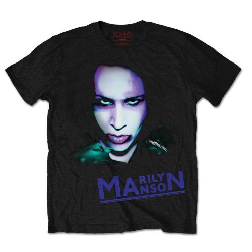Marilyn Manson Unisex Tee: Oversaturated Photo - Marilyn Manson - Merchandise -  - 5055979901792 - 