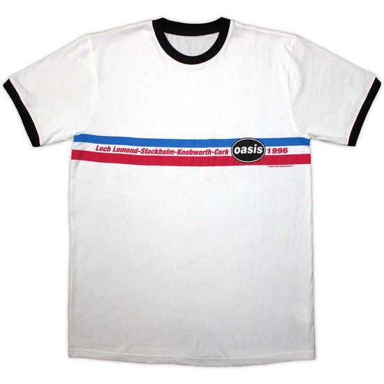 Cover for Oasis · Oasis Unisex Ringer T-Shirt: 1996 Tour Horizontal Stripes (White) (CLOTHES) [size S] (2024)