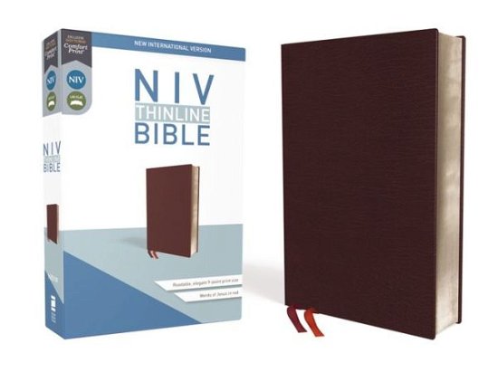 NIV, Thinline Bible, Bonded Leather, Burgundy, Red Letter Edition, Comfort Print - Zondervan - Bøger - Zondervan - 9780310448792 - 21. november 2017