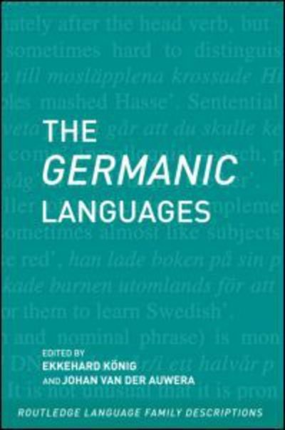 Cover for Ekkehard Konig · The Germanic Languages - Routledge Language Family Series (Taschenbuch) (2002)