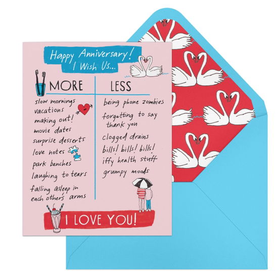 Cover for Julia Rothman · 6-Pack Em &amp; Friends Julia Rothman Anniversary More / Less Greeting Cards (Postcard) (2025)