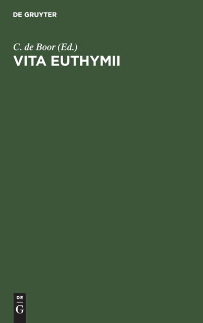 Cover for Carl Boor · Vita Euthymii (Book) (1901)