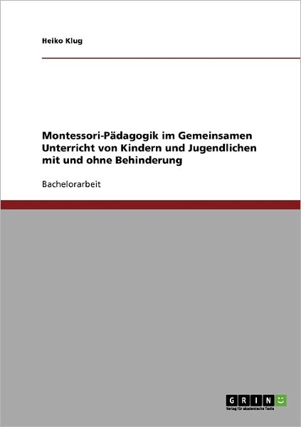 Cover for Klug · Montessori-Pädagogik im Gemeinsame (Book) [German edition] (2009)