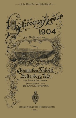Cover for Eugen Dieterich · Helfenberger Annalen 1904: Band XVII (Paperback Book) [1905 edition] (1905)
