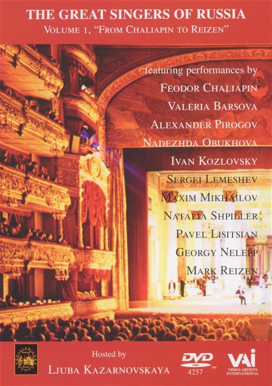 The Great Singers Of Russia - Vol. 1 - Great Singers of Russia 1 Chalapin to Reizen / Var - Películas - VAI - 0089948425793 - 8 de marzo de 2004