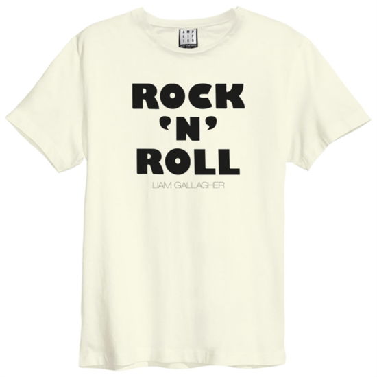 Liam Gallagher Rock N Roll Amplified Vintage White Medium T Shirt - Liam Gallagher - Produtos - AMPLIFIED - 5054488807793 - 