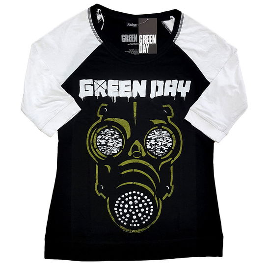 Green Day Ladies Raglan T-Shirt: Green Mask - Green Day - Produtos -  - 5056368651793 - 