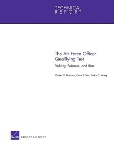 Cover for Chaitra M. Hardison · The Air Force Officer Qualifying Test: Validity, Fairness and Bias (Paperback Book) (2010)