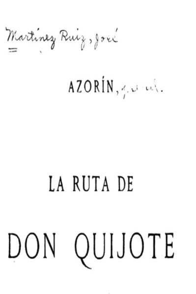 Cover for Azorin · La Ruta de Don Quijote (Pocketbok) (2016)