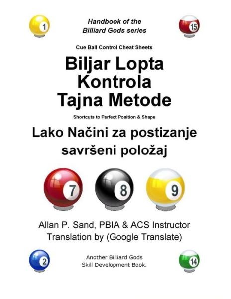 Cover for Allan P. Sand · Cue Ball Control Cheat Sheets (Croatian): Shortcuts to Perfect Position and Shape (Paperback Book) [Croatian edition] (2012)