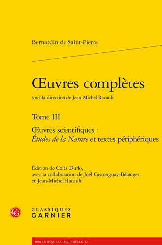 Oeuvres Completes. Tome III - Bernardin de Saint-Pierre - Books - Classiques Garnier - 9782406087793 - September 25, 2019