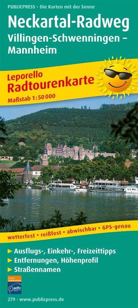 Cover for Publicpress · Neckar Valley cycle path, cycle tour map 1:50,000 (Landkarten) (2017)