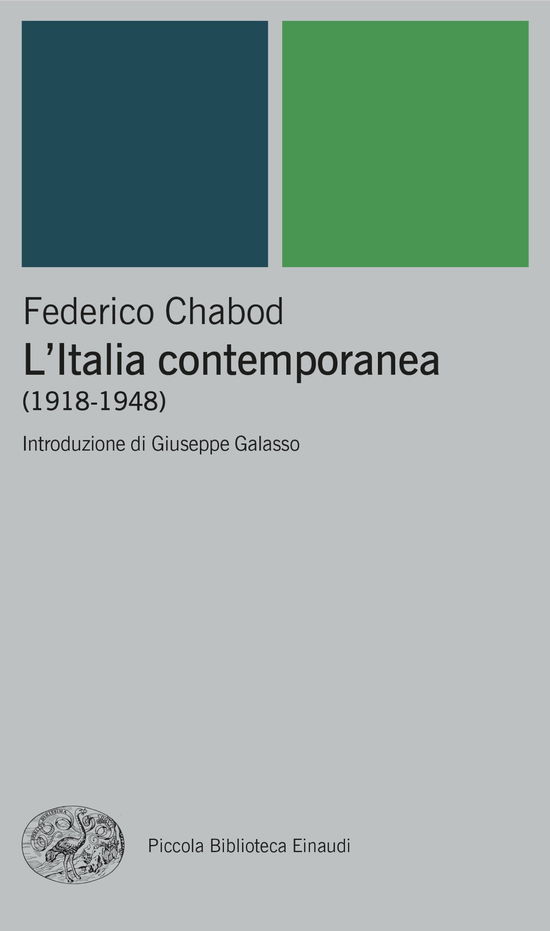 Cover for Federico Chabod · L' Italia Contemporanea (1918-1948) (Book)