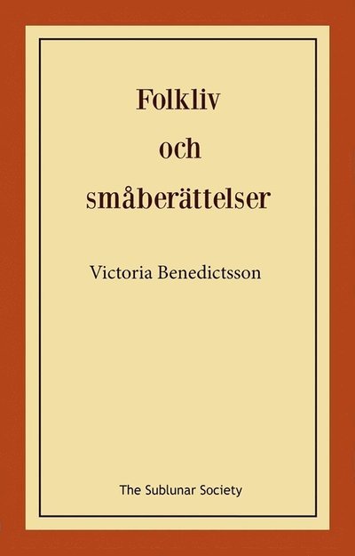 Cover for Victoria Benedictsson · Folkliv och småberättelser (Book) (2022)
