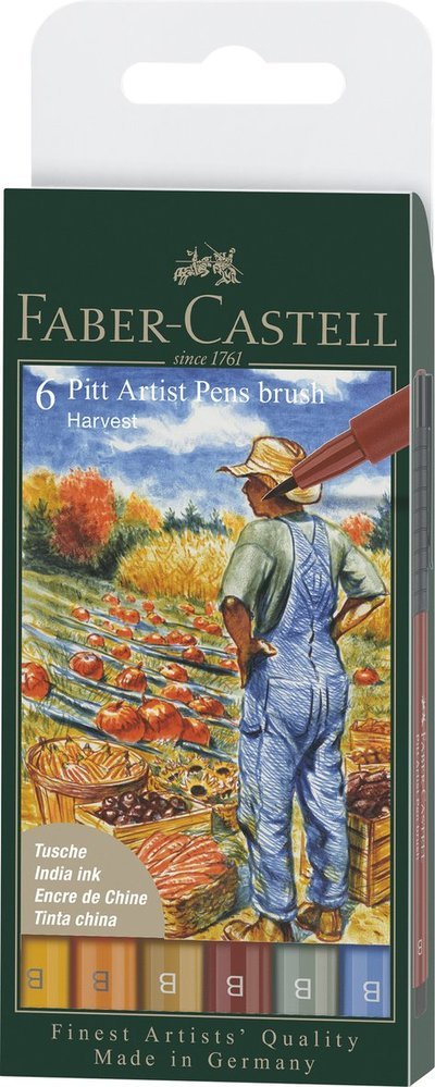 Cover for Faber · Faber-castell - India Ink Pitt Artist Pen B Fall (6 Pcs) (167179) (Spielzeug)