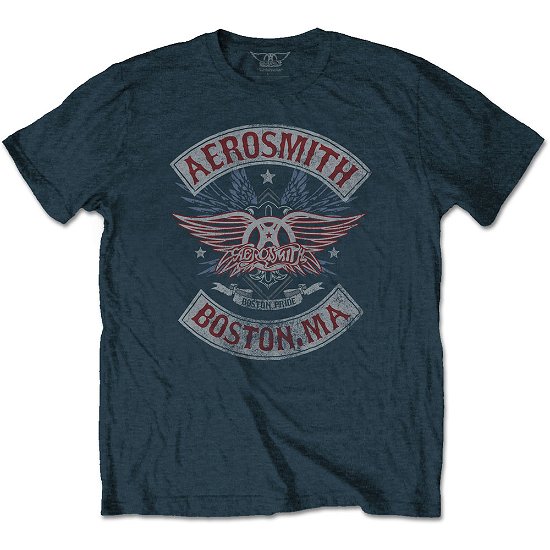 Cover for Aerosmith · Aerosmith Unisex T-Shirt: Boston Pride (T-shirt) [size S] [Blue - Unisex edition] (2020)