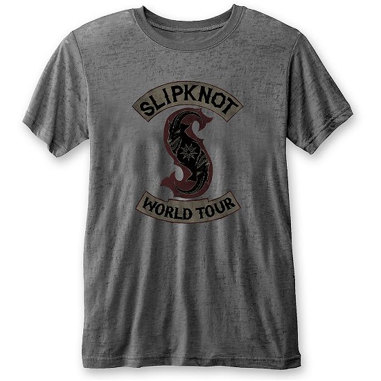Cover for Slipknot · Slipknot Unisex T-Shirt: World Tour (Burnout) (T-shirt) [size L] [Grey - Unisex edition]