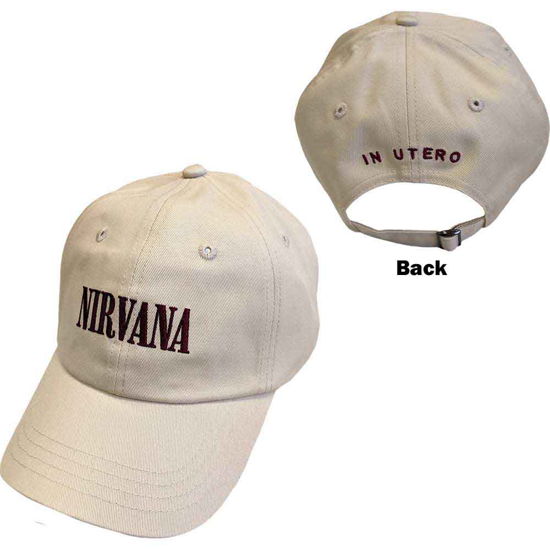 Nirvana Unisex Baseball Cap: Text Logo in Utero - Nirvana - Produtos -  - 5056561068794 - 