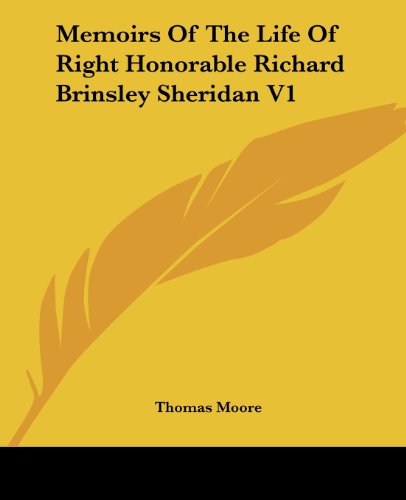 Cover for Thomas Moore · Memoirs of the Life of Right Honorable Richard Brinsley Sheridan V1 (Paperback Book) (2004)