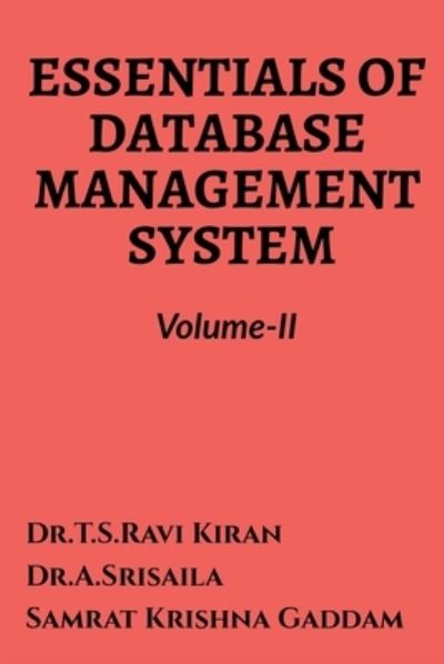 Essentials of Database Management System Volume-II - T - Kirjat - Notion Press - 9781685549794 - maanantai 20. syyskuuta 2021