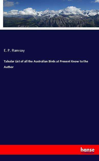 Cover for Ramsay · Tabular List of all the Australi (Book)