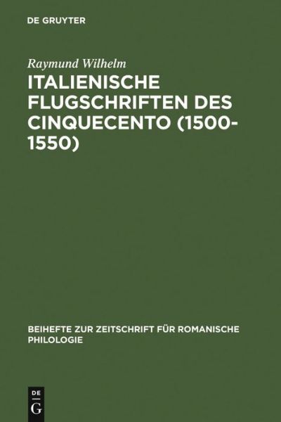 Cover for R. Wilhelm · Italienische Flugschriften (Book) (1997)