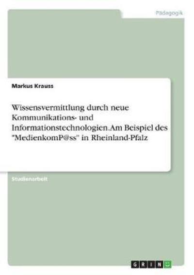 Cover for Krauss · Wissensvermittlung durch neue Ko (Book)