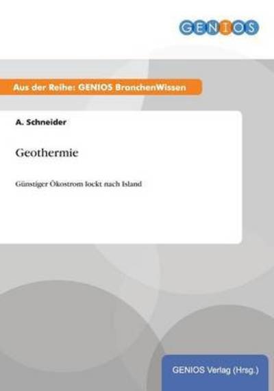 Cover for A Schneider · Geothermie (Paperback Book) (2015)