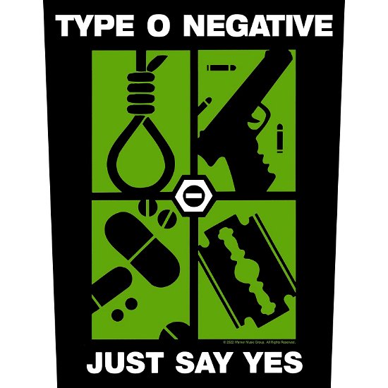 Type O Negative Back Patch: Just Say Yes - Type O Negative - Koopwaar -  - 5056365715795 - 
