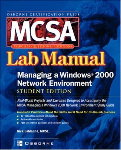 Cover for Donald Fisher · Mcsa Managing a Windows 2000 Network Environment Lab Manual, Student Edition (Paperback Book) (2002)