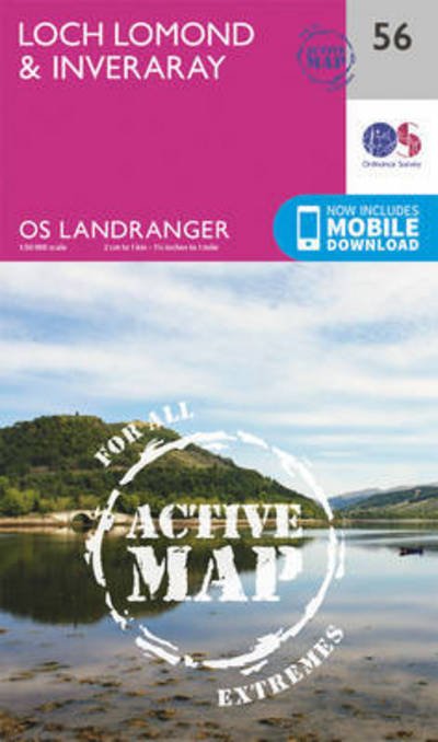 Cover for Ordnance Survey · Loch Lomond &amp; Inveraray - OS Landranger Active Map (Landkart) [February 2016 edition] (2016)