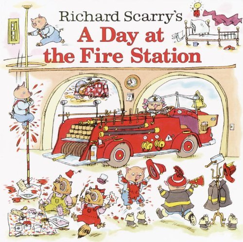 Cover for Richard Scarry · Richard Scarry's a Day at the Fire Station (Hardcover bog) [Turtleback School &amp; Library Binding edition] (2003)