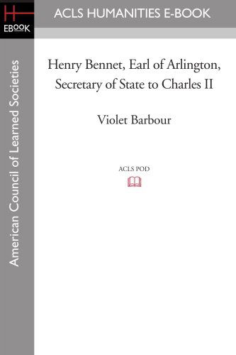 Cover for Violet Barbour · Henry Bennet, Earl of Arlington, Secretary of State to Charles II (Taschenbuch) (2008)