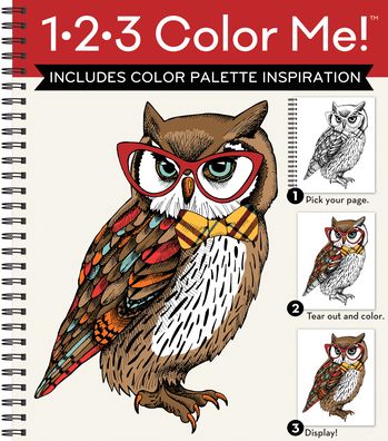 Cover for New Seasons · 1-2-3 Color Me! (Adult Coloring Book with a Variety of Images - Owl Cover) (Spiral Book) (2016)