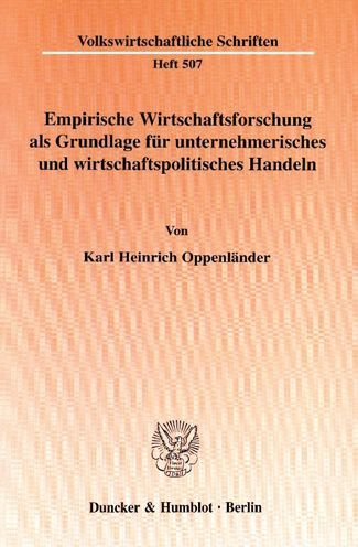 Cover for Oppenländer · Empirische Wirtschaftsforsc (Book) (2000)