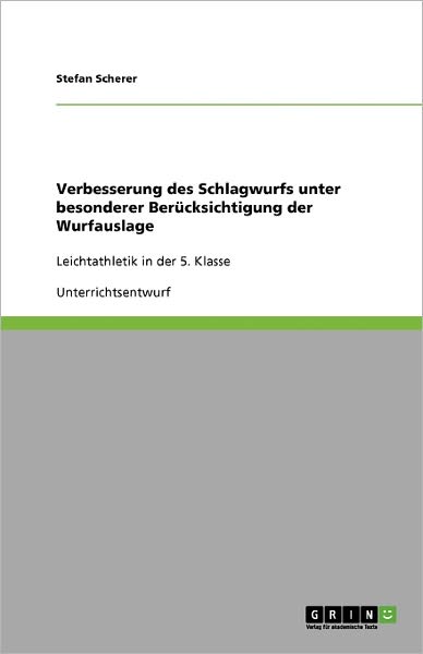 Cover for Scherer · Verbesserung des Schlagwurfs un (Book) [German edition] (2009)